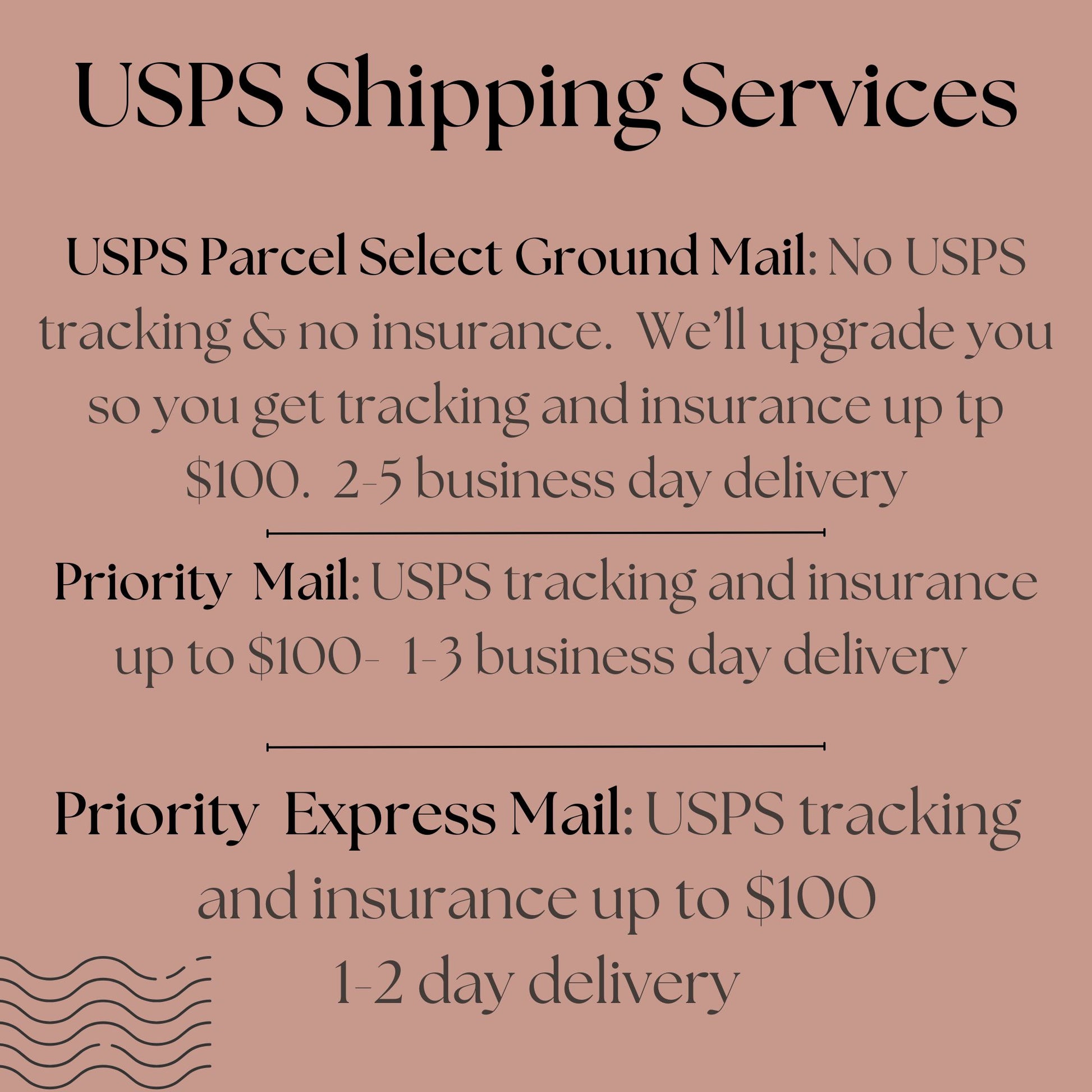 a pink background with the words usps shipping services