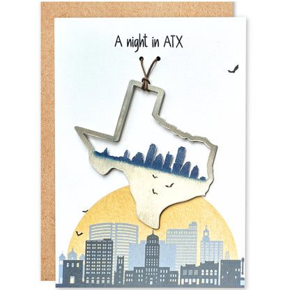 A Night in ATX Card and Austin Skyline Ornament - Authenticaa