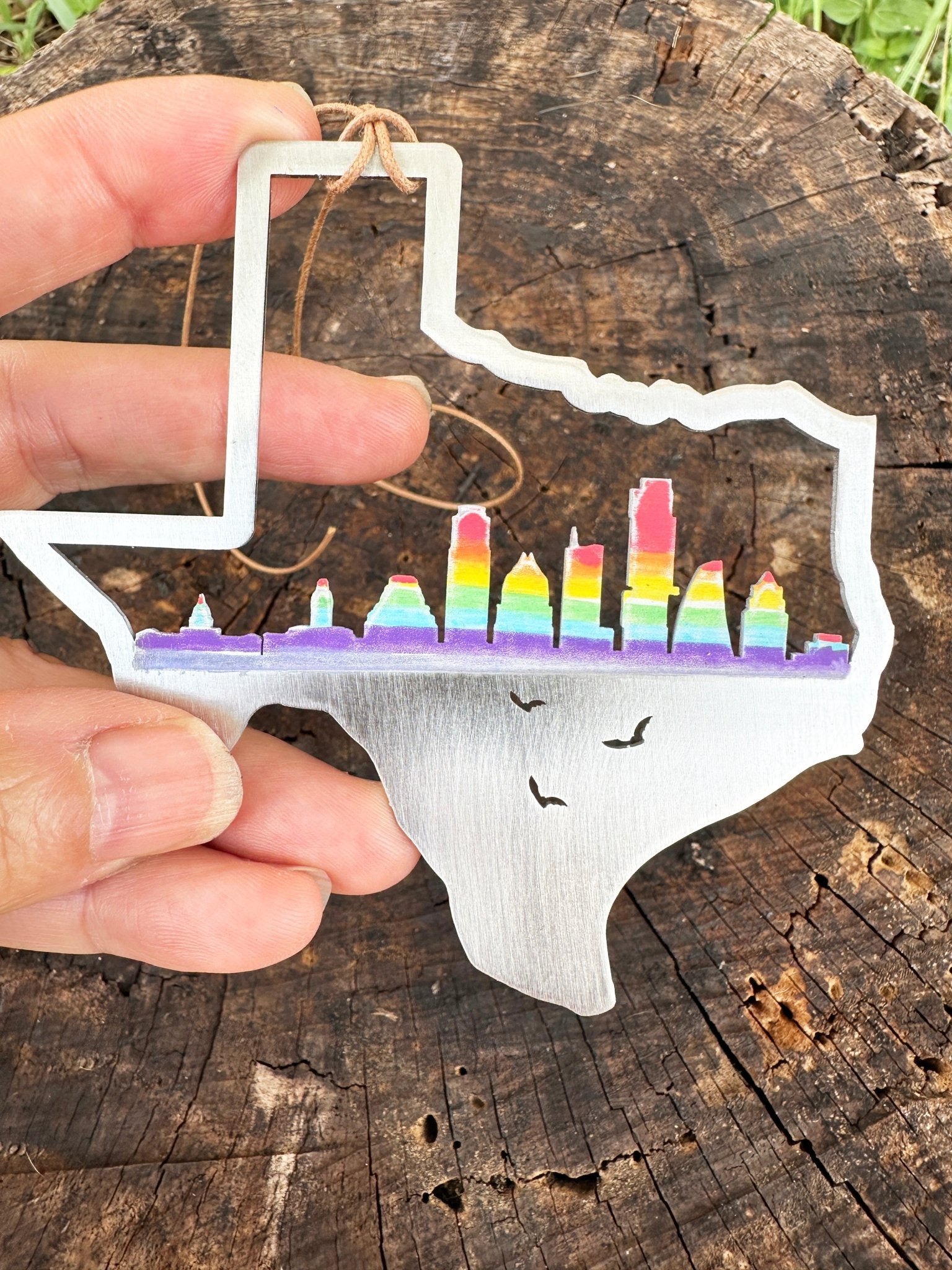 Austin Texas Ornament in Rainbow Colors - Authenticaa