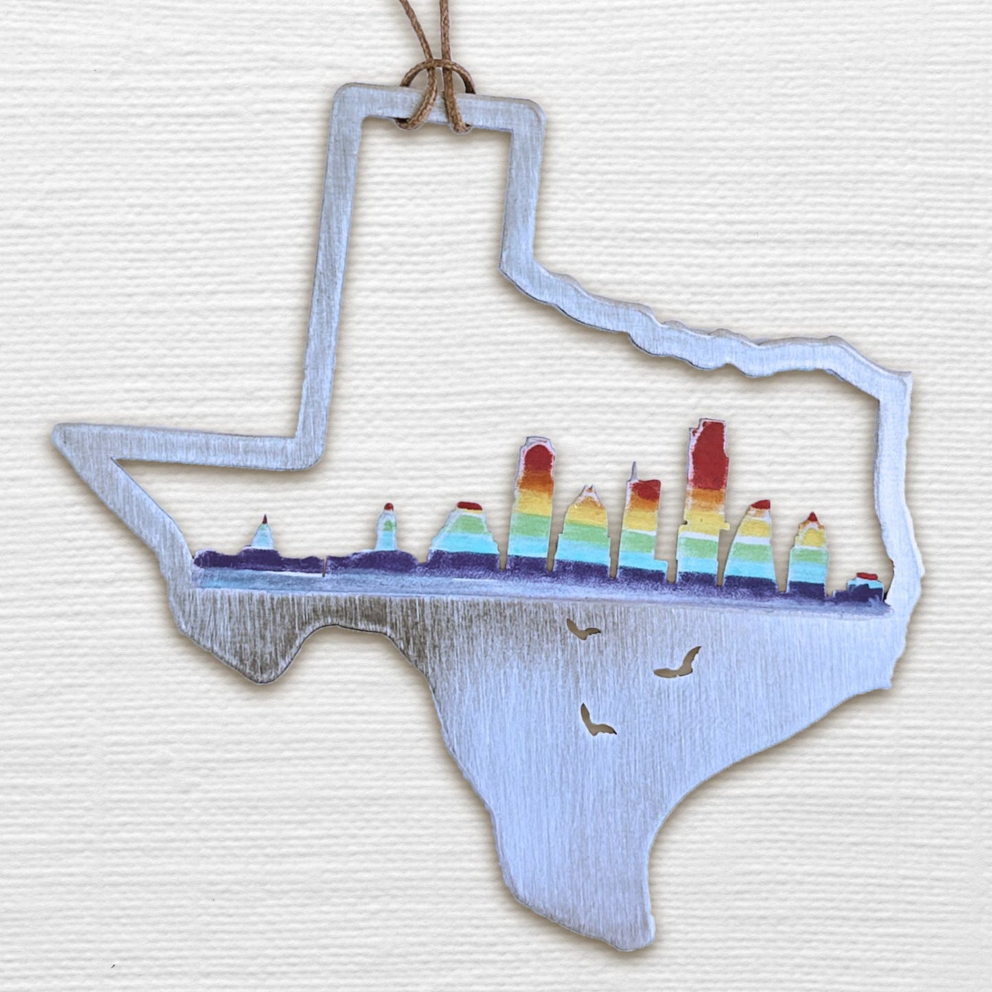 Austin Texas Ornament in Rainbow Colors - Authenticaa