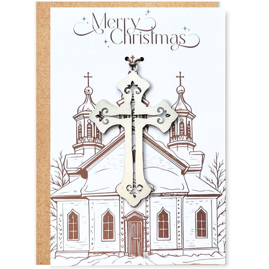 Christmas Card and Christian Cross Ornament - Authenticaa