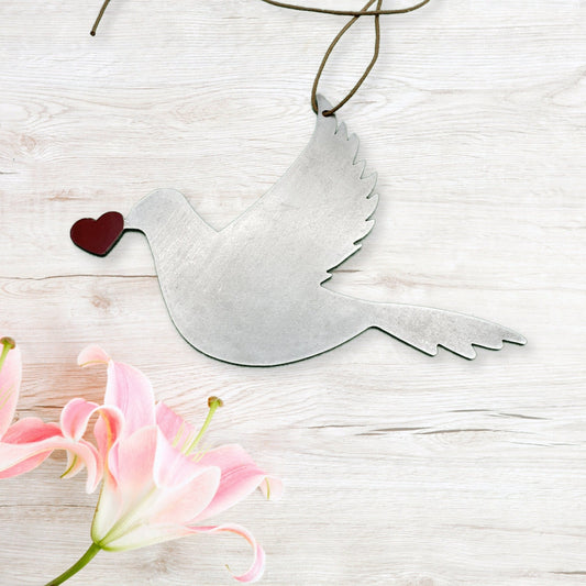 Dove with heart Ornament - Authenticaa