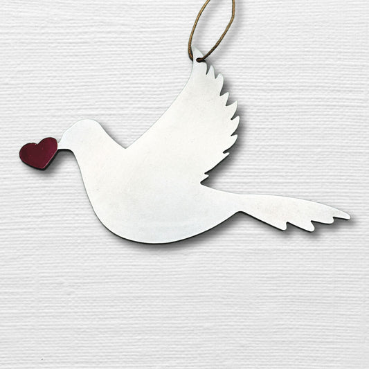 Dove with heart Ornament - Authenticaa