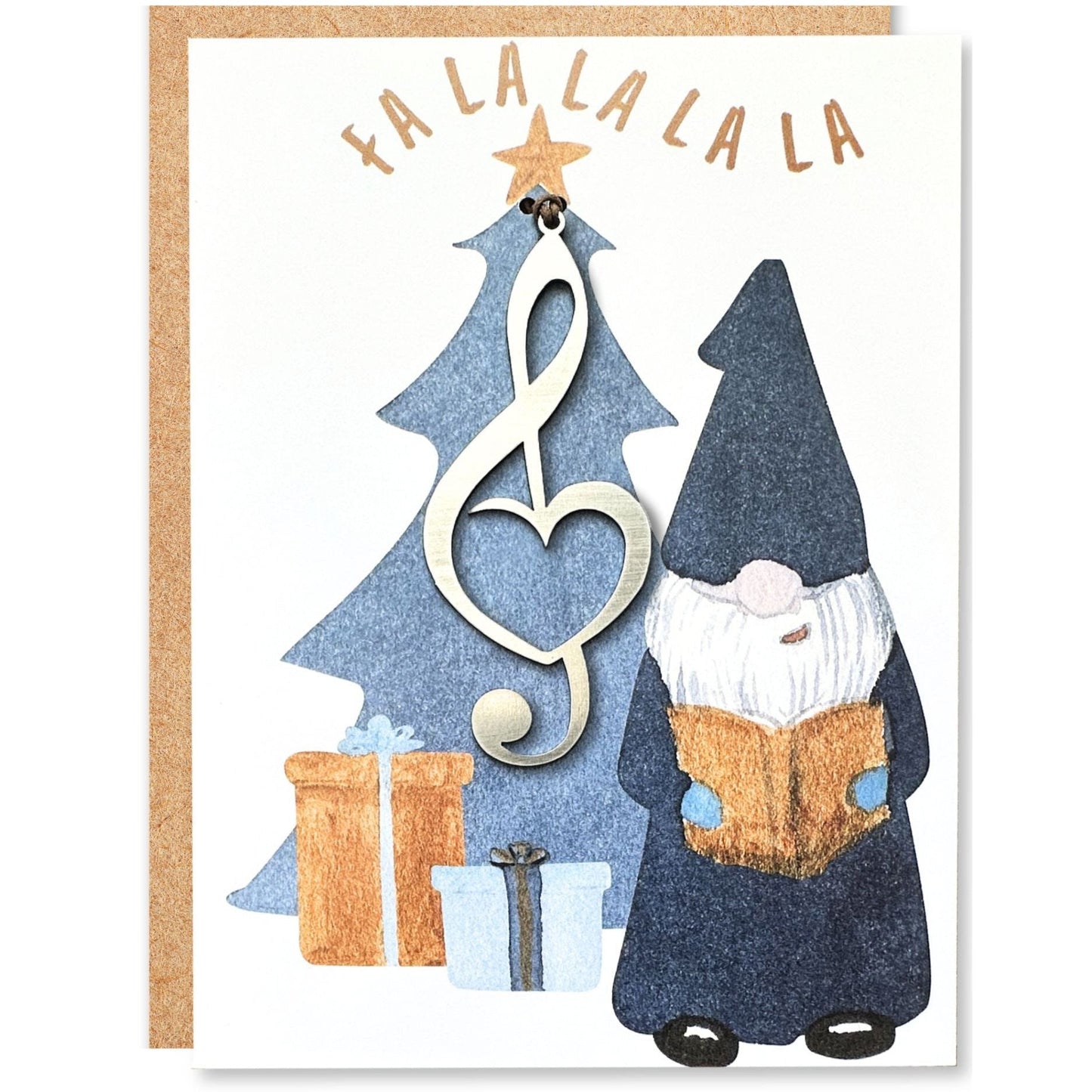 Falalalala Greeting Card and Treble Clef Ornament - Authenticaa