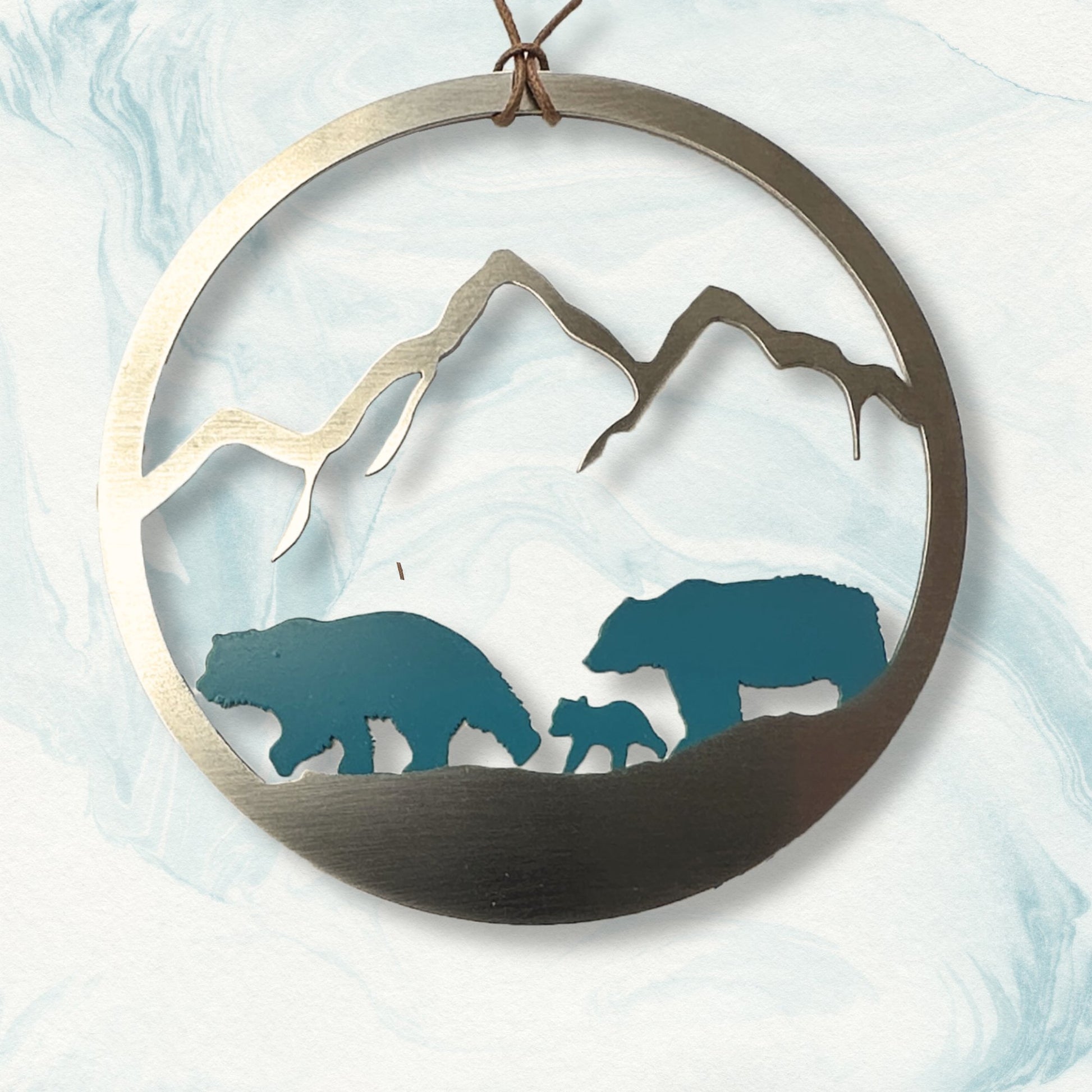 Family Greetings Card with Bear Family Ornament - Authenticaa