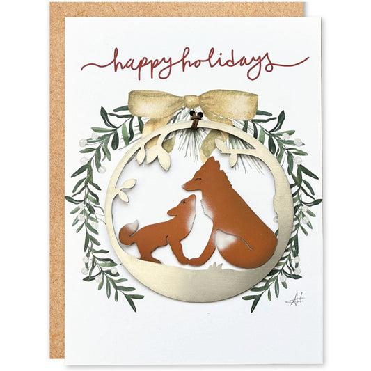 Happy Holidays Card and Fox Ornament - Authenticaa