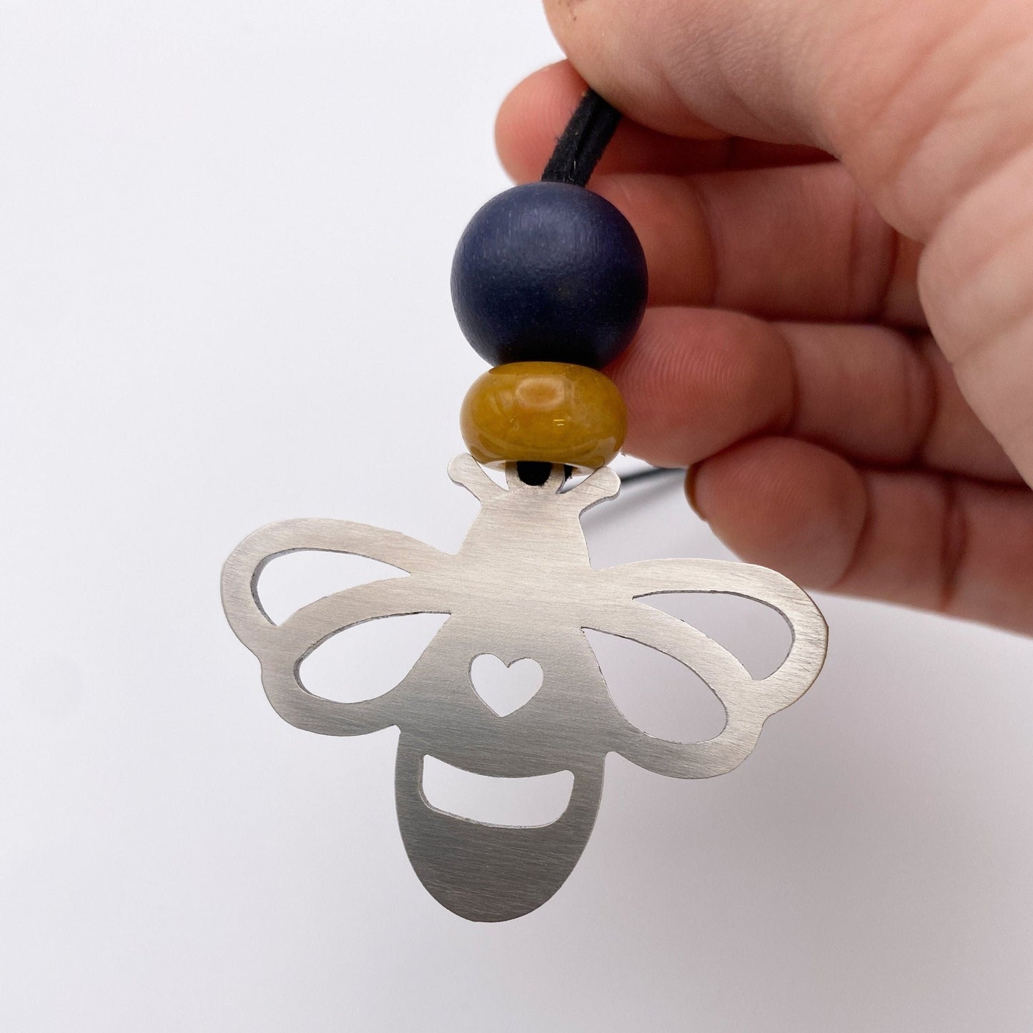 Honeybee Stainless Steel Charm with Yellow Jade Gemstone - Authenticaa