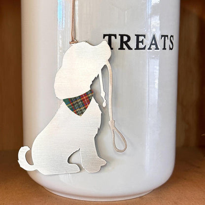 dog ornament on treat box