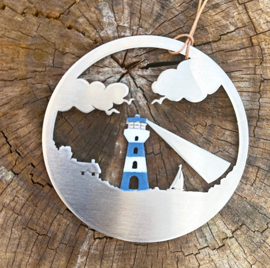 Lighthouse Ornament with optional personalized greeting card - Authenticaa