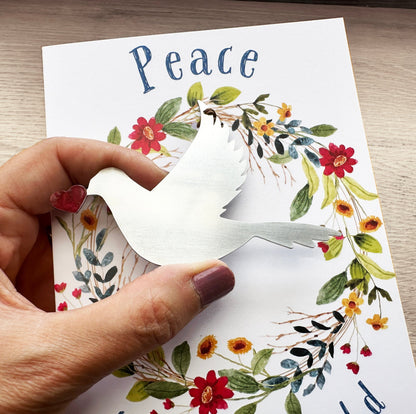 Peace in the World Card and Dove Ornament - Authenticaa