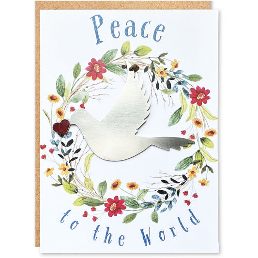 Peace in the World Card and Dove Ornament - Authenticaa