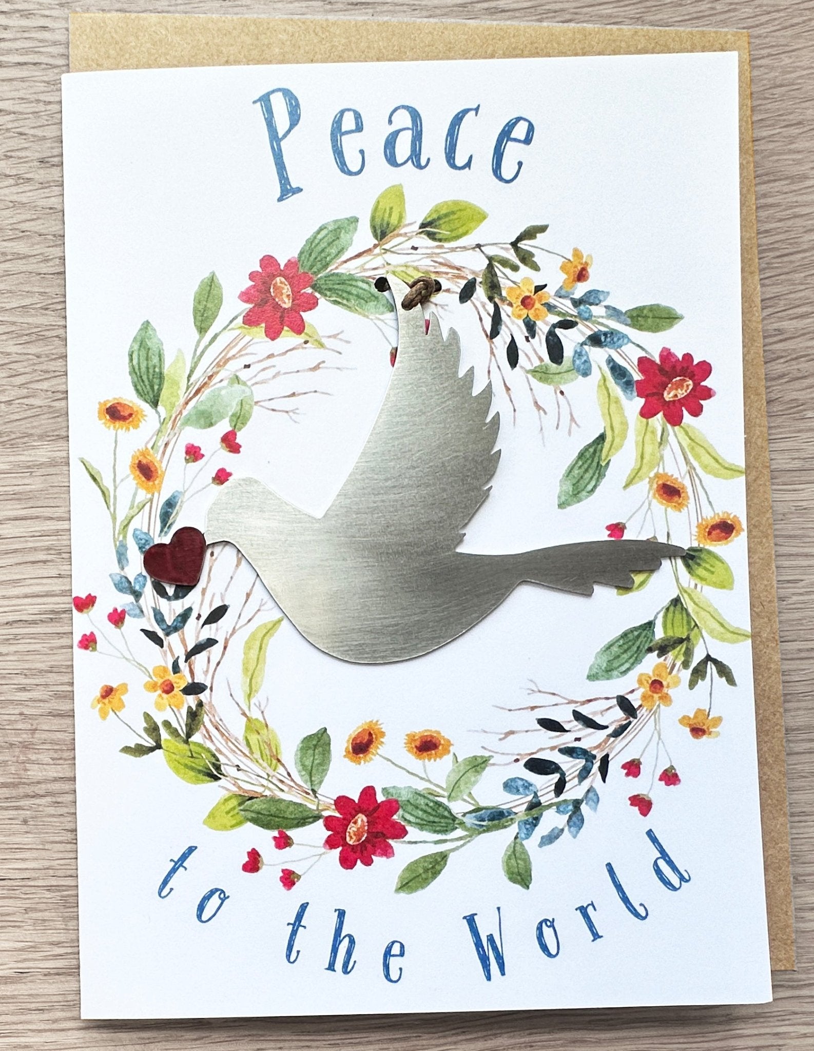 Peace in the World Card and Dove Ornament - Authenticaa