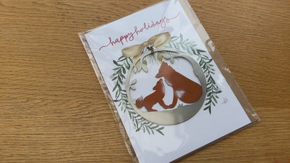 Happy Holidays Card and Fox Ornament