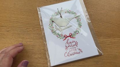 Christmas Greeting Card and Cardinal Ornament