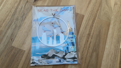 Seas the Day Card  and Seagulls Ornament