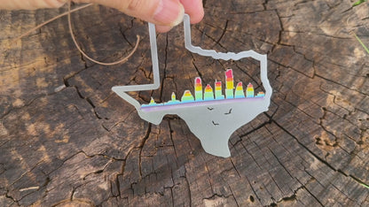 Austin Texas Ornament in Rainbow Colors