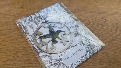 Thankful Card and Hummingbird Ornament