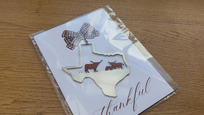 Thankful Card and Texas Longhorn ornament