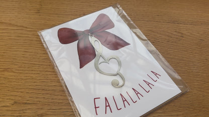 Falalalala Greeting Card and Treble Clef Ornament