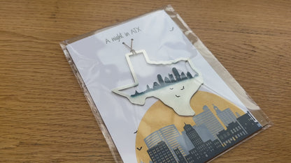 A Night in ATX Card and Austin Skyline Ornament