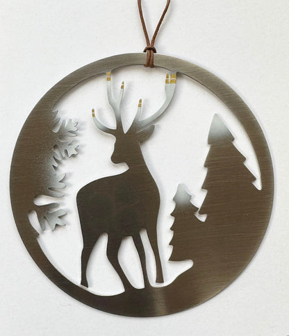 Reindeer in forest Ornament - Authenticaa