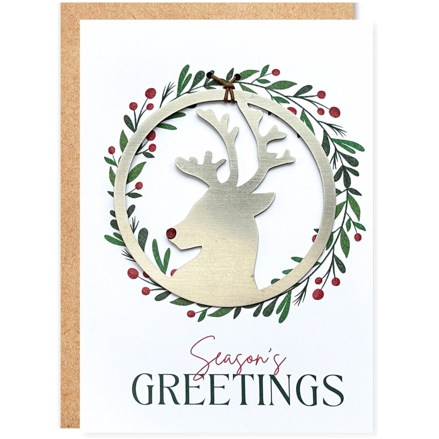 Season's Greetings Card and Reindeer ornament - Authenticaa