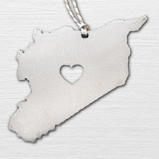 Syria Love Ornament with optional greeting card - Authenticaa