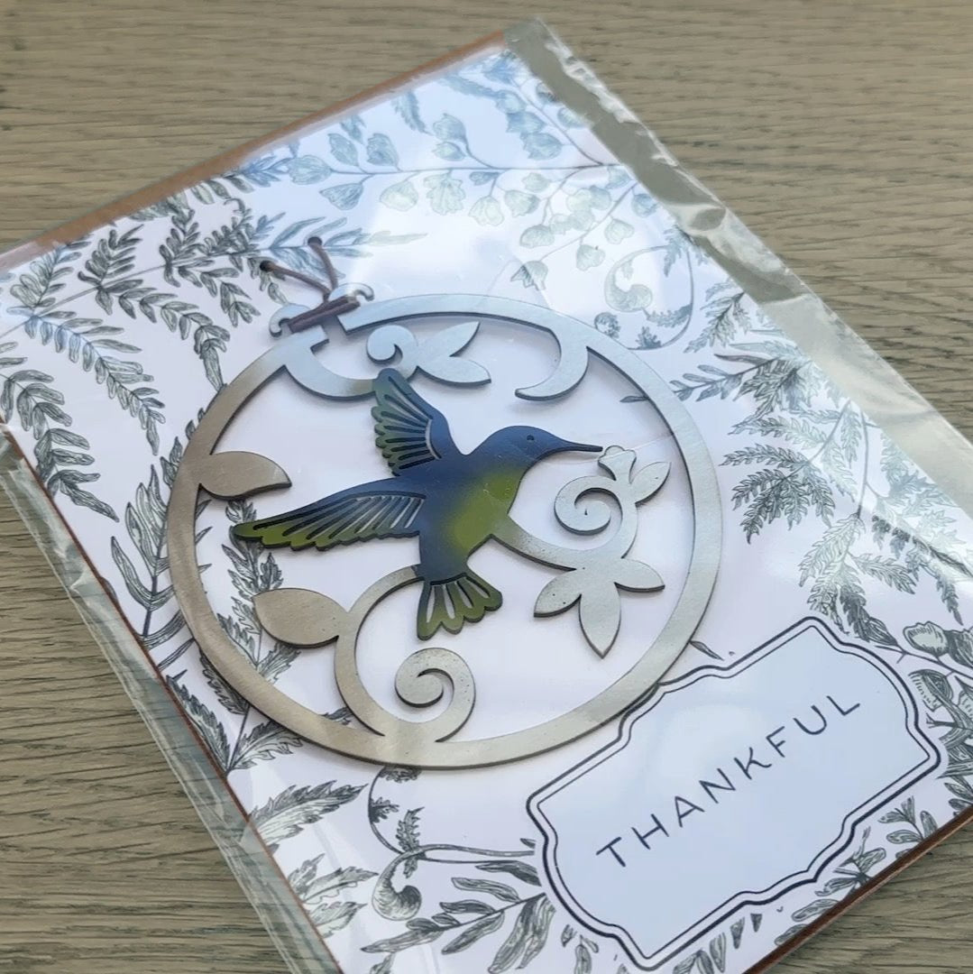 Thankful Card and Hummingbird Ornament - Authenticaa