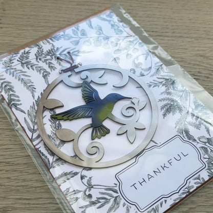 Thankful Card and Hummingbird Ornament - Authenticaa