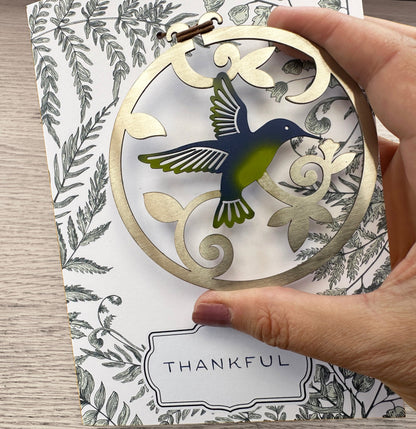 Thankful Card and Hummingbird Ornament - Authenticaa