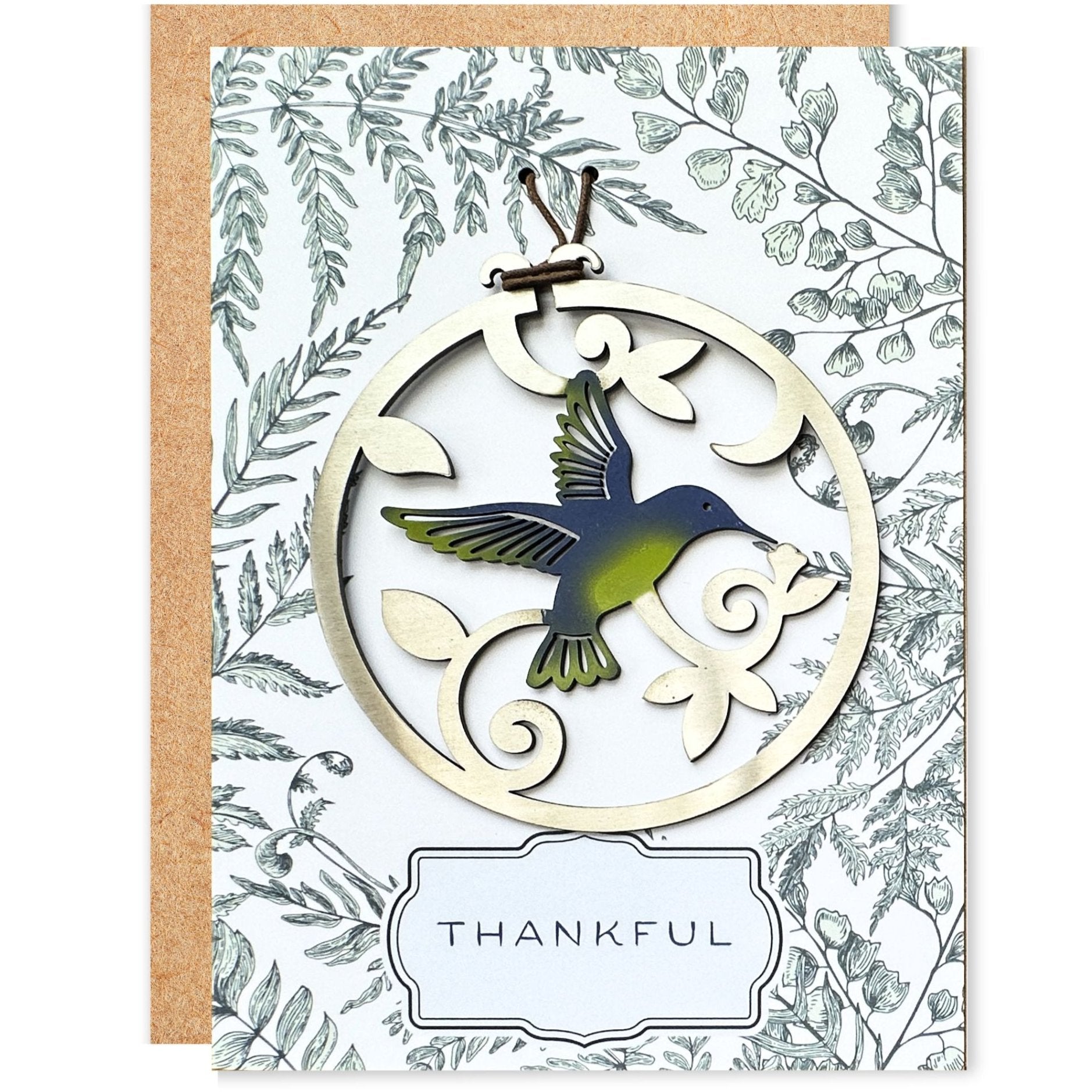 Thankful Card and Hummingbird Ornament - Authenticaa