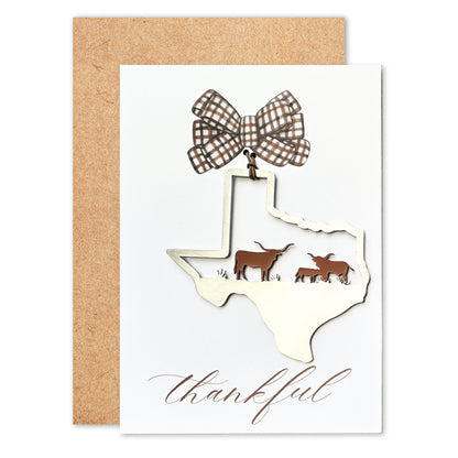 Thankful Card and Texas Longhorn ornament - Authenticaa