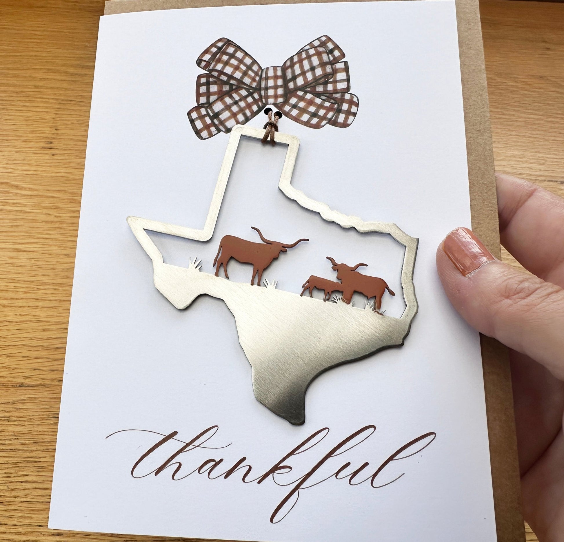 Thankful Card and Texas Longhorn ornament - Authenticaa