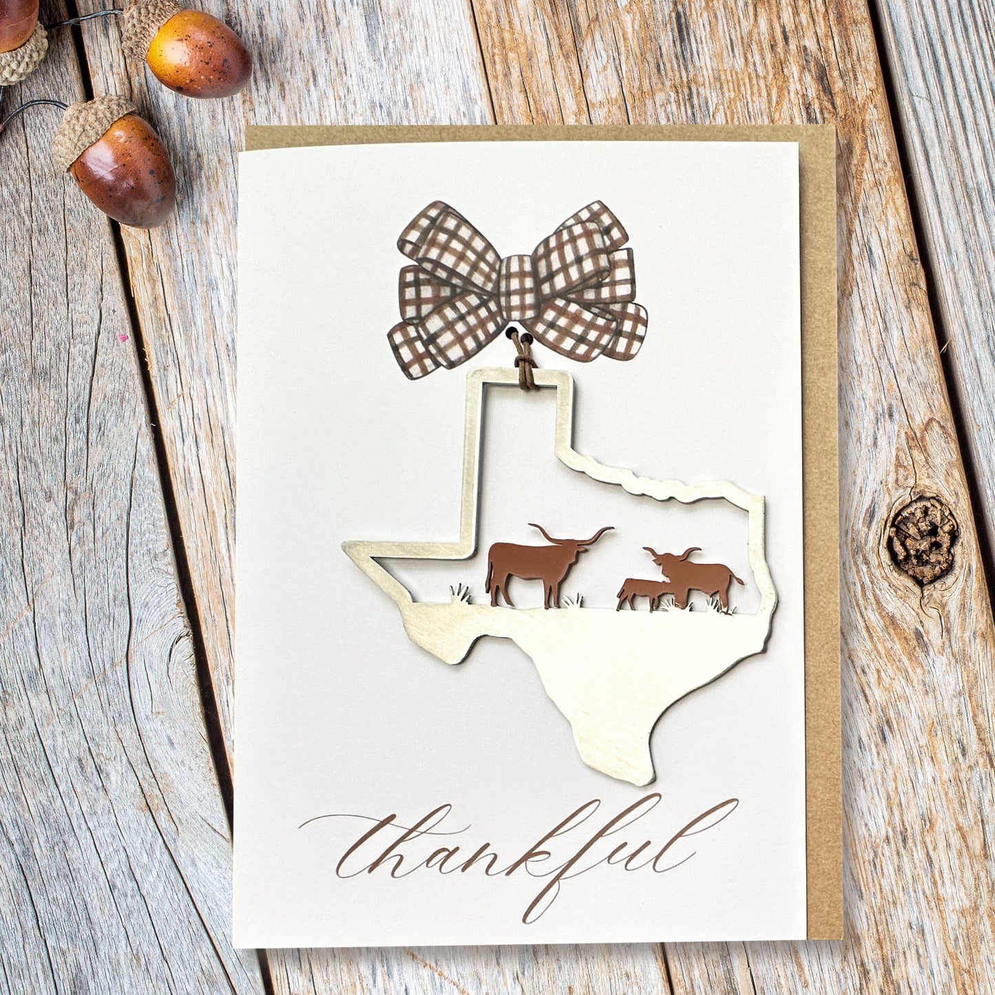 Thankful Card and Texas Longhorn ornament - Authenticaa