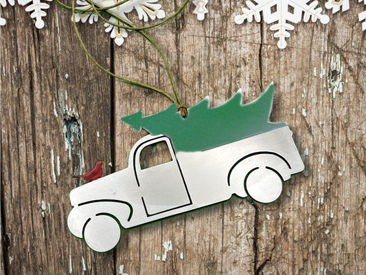 Truck and Christmas Tree ornament - Authenticaa