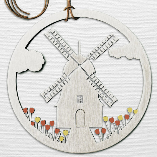 Windmill Ornament with optional greeting card - Authenticaa