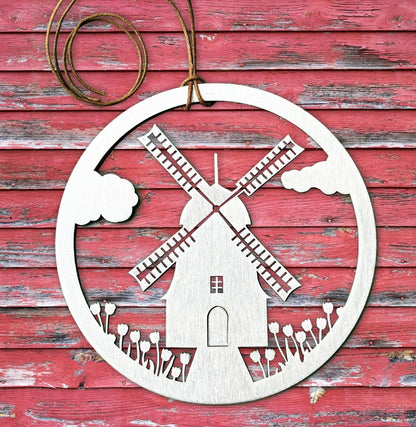 Windmill Ornament with optional greeting card - Authenticaa